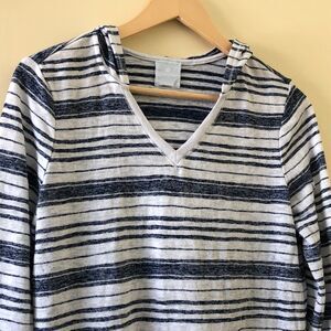 Sunday Hoodie Sweater Knit V-Neck Size S